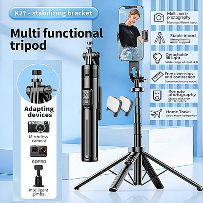 FANGTUOSI New Selfie Stick Universal Bluetooth Four-legged Tripod 1.3 Meter Mobile Phone Stand Anti-shake Live Broadcast