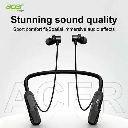 Acer Ohr810 Neckband-Style In-Ear Wireless Headphones, Secure Fit to Prevent Falling Off, Stereo Sound Effect, Bluetooth 5.4, Long Battery Life, Clear Calls, Suitable for Daily Sports and Commuting