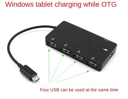 1 Set Micro USB OTG 4 Port Hub Power Charging Adapter Cable For Smartphone Tablet High Speed