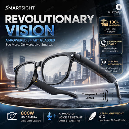 2026New 4K HD Photochromism AI Smart Glasses 800W Pixel Camera 1080P Video AI Chat Music Player Call AI Sports Smart Glasses Man