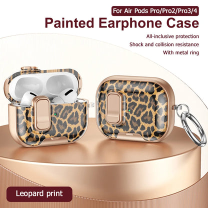Transparent Crystal Wireless Bluetooth Earphone Case for Airpods Pro 2 3 2nd Leopard TPU Switch Lock Cover for Airpods 4 Sleeve