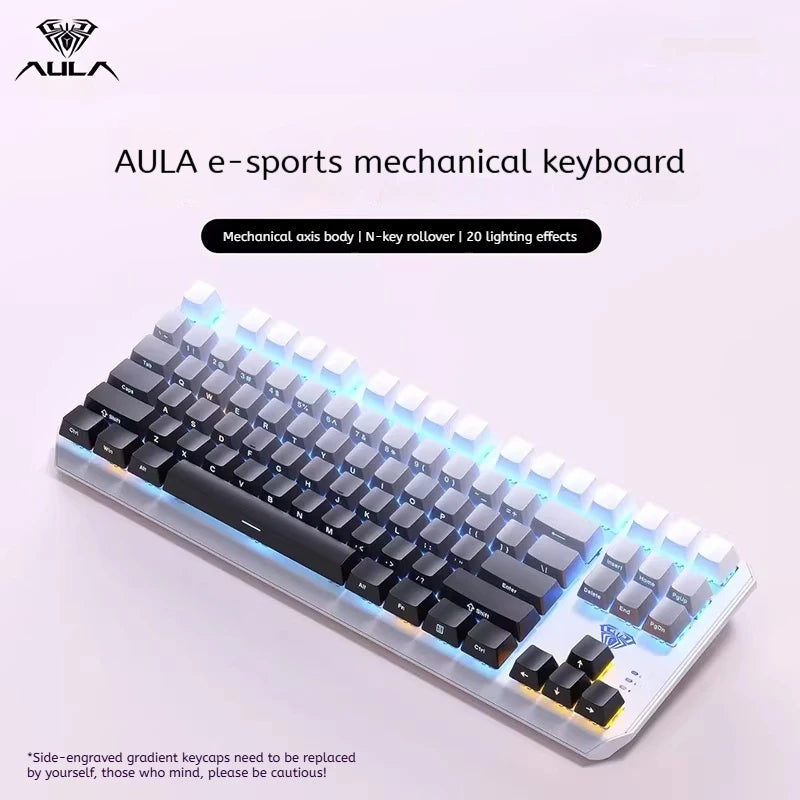 AULA F3087 Pro/F3087 Mechanical Keyboard 75% Layout Backlight Wired Full Key No Punch for Office E-Sport Gaming Keyboard