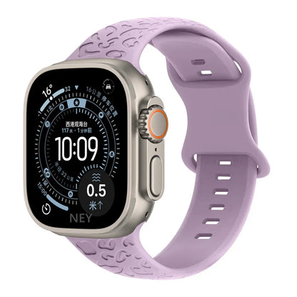 Engraved Strap For Apple Watch Band ultra 49mm 41mm-44-42mm 46mm Sport Silicone Leopard bracelet iWatch Series 11 10 9 8 7 se 6