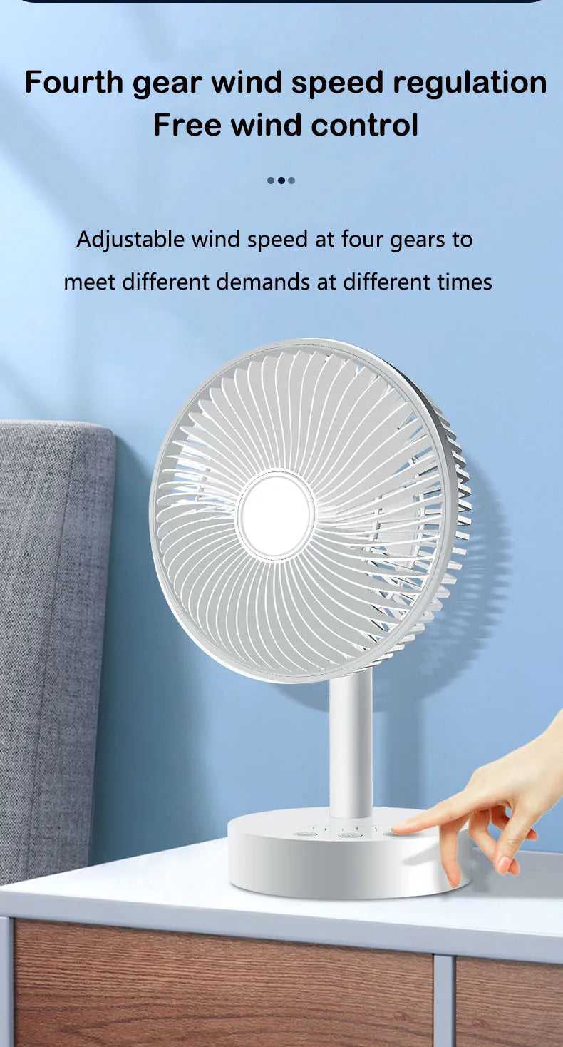3600mAh USB Desk Fan 4 Speed Adjustable Desktop Table Fan with Strong Wind Quiet Portable Kipas USB Oscillating Fan