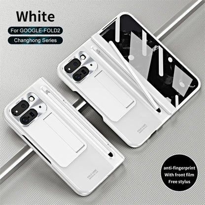 For Google Pixel 9 10 11 Pro Fold 2 Phone Case With Hinge Touch Pen Tempered Glass Film Stand Shockproof 360° Full Protect Cover
