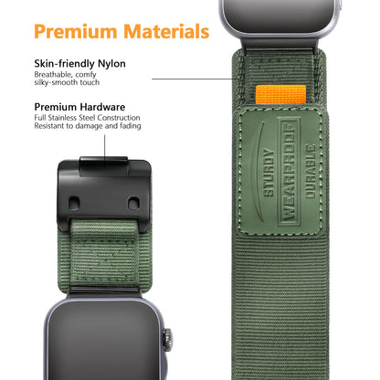 Nylon Magnetic Strap Compatible with Huawei Watch Fit 5/4/3, Nylon Loop Band for Fit 5/4/3 Pro, Outdoor Sports Watch Band