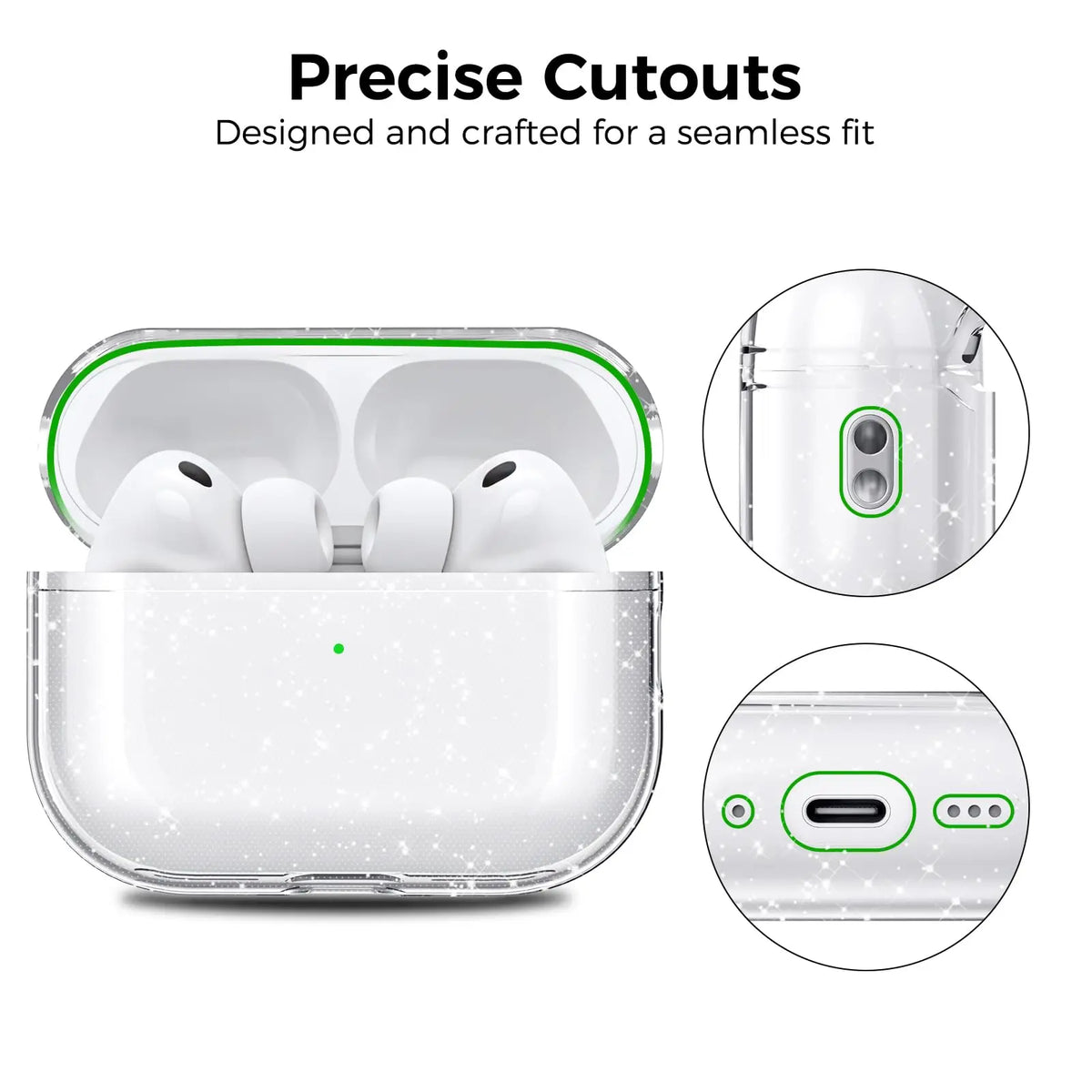 for Airpods Pro 3 Case Clear Glitter Sparkle Bling Clear Case for Airpods Pro 3 Case Cover 2025 Soft TPU Case for Airpods Pro 3