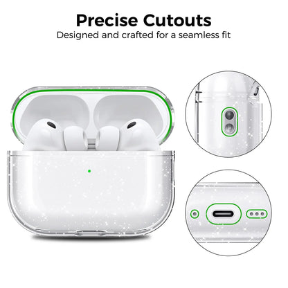 for Airpods Pro 3 Case Clear Glitter Sparkle Bling Clear Case for Airpods Pro 3 Case Cover 2025 Soft TPU Case for Airpods Pro 3