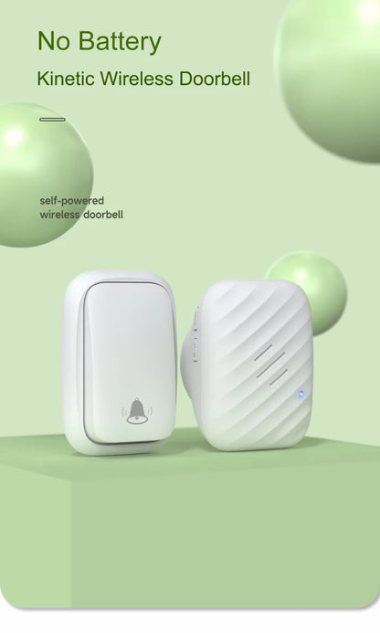 New Long-Range Self Powered Wireless Door Bell No Battery Waterproof 60 Ringtones Kinetic Doorbell EU US UK Plugs Optional
