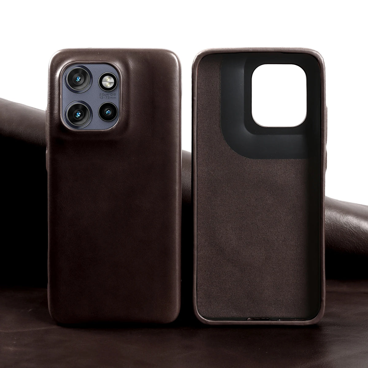 Luxury Oil Wax Genuine Leather Back Cover Case for Motorola G45 G85 Edge 50 Pro Fusion S50 Neo X50 Ultra Phone Case Coque Fundas