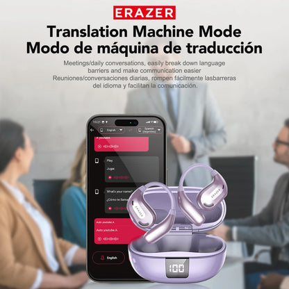 Erazer XT66 Intelligent Translator Earphone Wireless Headphones Bluetooth Earbuds Real-time Translate Equalizer APP Built-in Mic