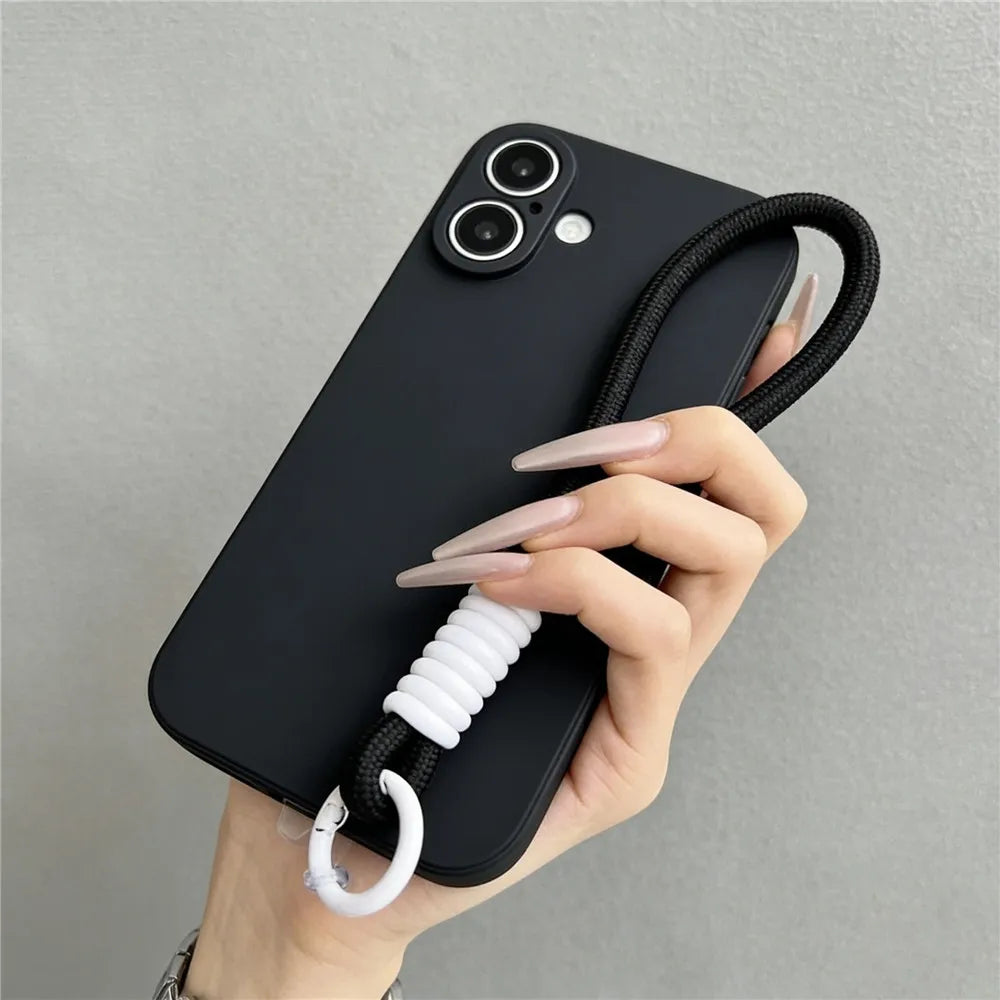 Case For Google Pixel 10 Pro Rope Lanyard Strap Phone Case For Google Pixel 10A 9 9A 9 10 Pro XL 7 7A 8 8A Soft Silicone Cover