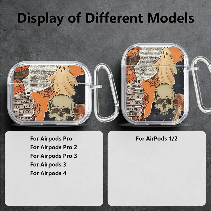Hot Ghost Collage Print Case For Airpods 5 Pro3 2 Pro Pro2 4 3 1 Clear Earphone Cases Cover