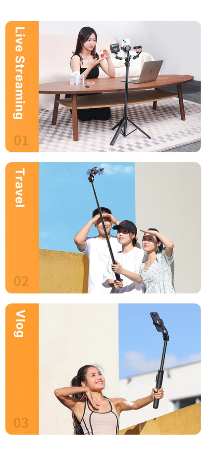Ulanzi SK-05 Metal Smartphone Tripod Bluetooth Selfie Stick Desktop Tripod Travel Vlog Live Streaming for iPhone Android