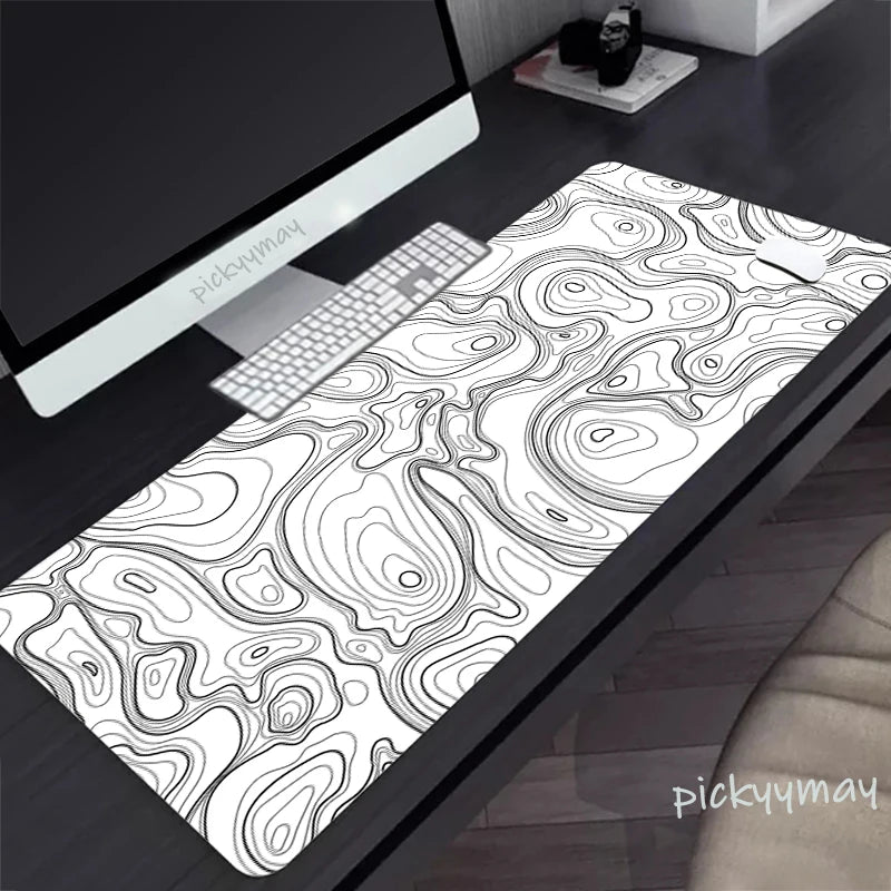 Black And White Large Mouse Pad 100x50cm Computer Mousepad Company Gaming Mausepad Keyboard Mat Office Desk Mats Abstract Art