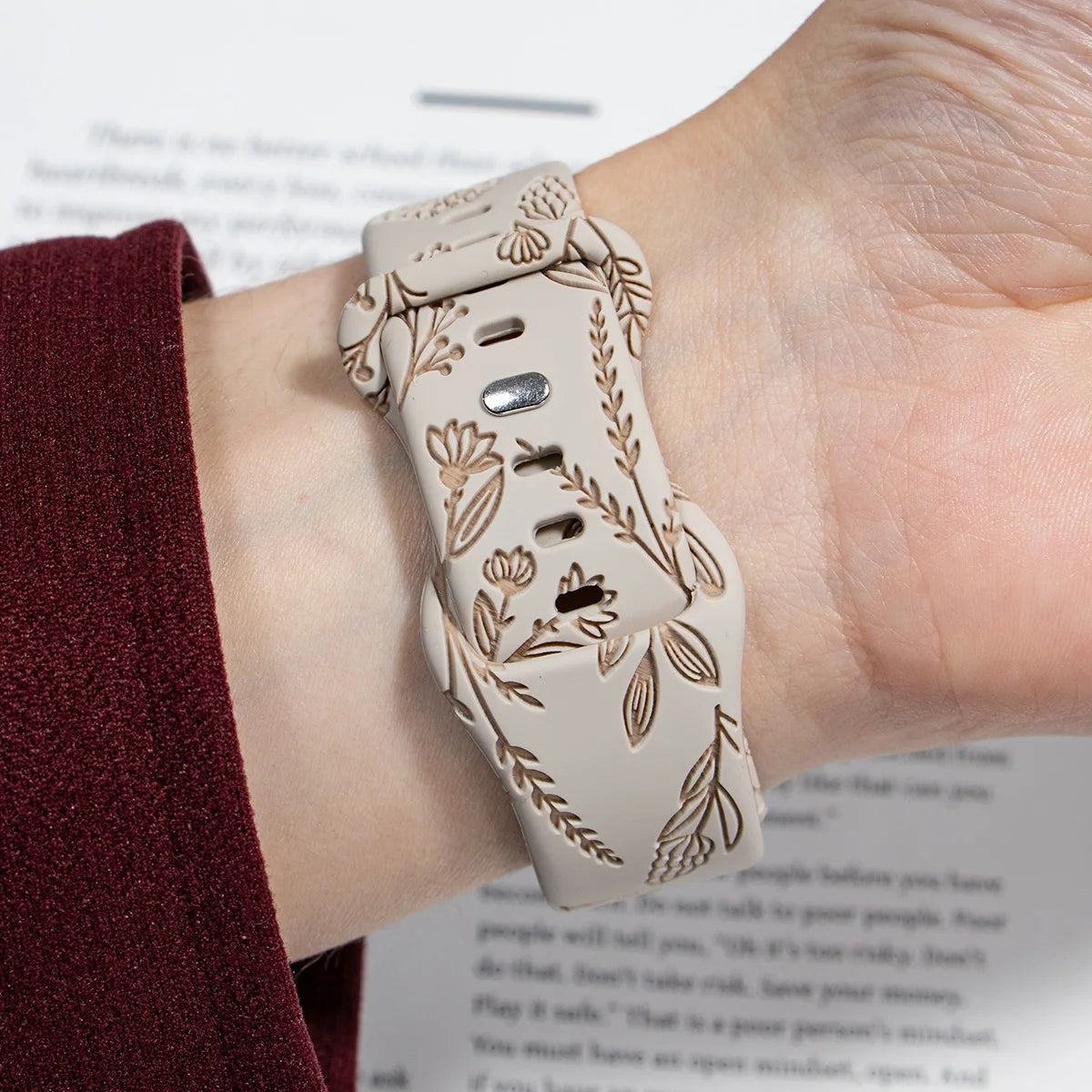 Flower Design Engraved Silicone Strap For Redmi Watch 3 /3 Lite /3 Active Two-tone Silicone Sport Strap For Redmi Watch3