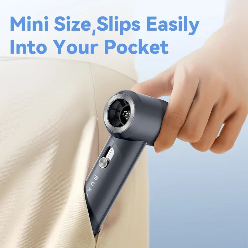 MUXNW Mini Portable Handheld Fan, 16800RPM 100-Speed Display, Safety Lock, 1800mAh Rechargeable
