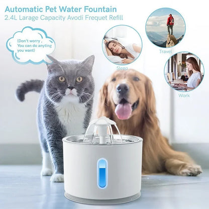 New 3.2L Stainless Steel Cat Water Fountain, USB Auto Smart Pet Drinking Fountain with Visual Water Window, Silent Pump for Cats