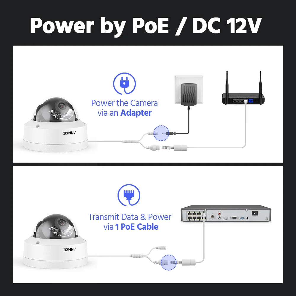 ANNKE 12MP Outdoor Smart Dual Light PoE Security Camera Color IR Night Vision Built-in Microphone IP67 Smart Home H.265+