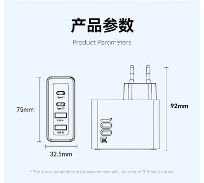 Essager 100W USB Type C Charger 65W PD Quick Charge4.0 3.0 Type-C Fast Charging For iPhone 14 13 12 Xiaomi Macbook 13 Pro Laptop