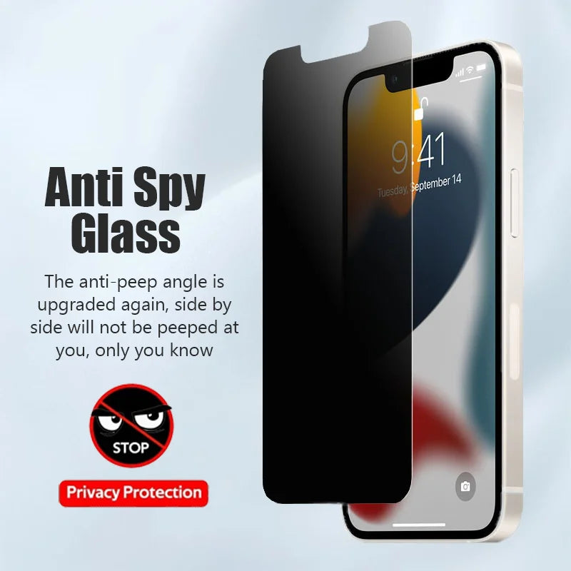 2PCS Privacy Tempered Glass For iPhone 14 Pro Max 12 13 Mini 15 11 Pro Max Screen Protector For iPhone 8 7Plus XS Max XR X Glass