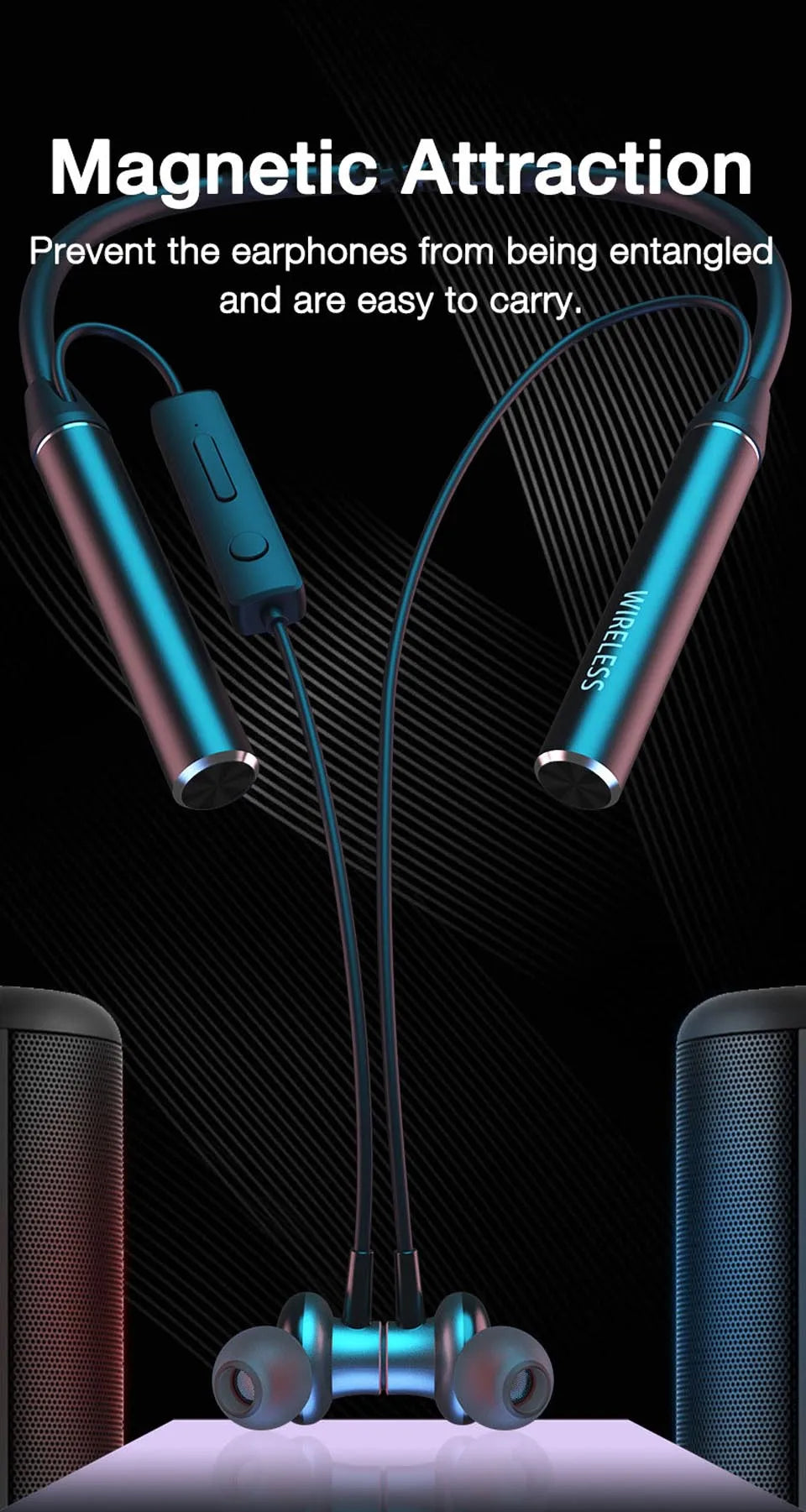 Wireless Headphones Neckband Bluetooth Earphone 180 Hours Long Battery With Microphone High Quality Headset For Sport