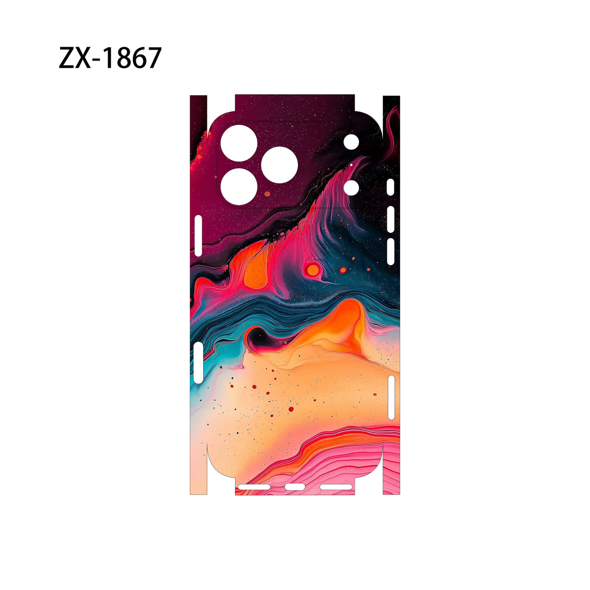 For Apple iPhone 17 16 15 14 IPhone13 Pro Max Full Body Back Cover Decal Skin 3D Colorful Rear Protective Sticker Film