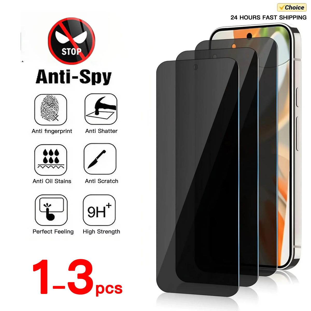 1-3PCS 9H Privacy Tempered Glass for Google Pixel 10 9 8 7 6 5 Pro XL A 3D Full Coverage Anti-Spy Screen Protector