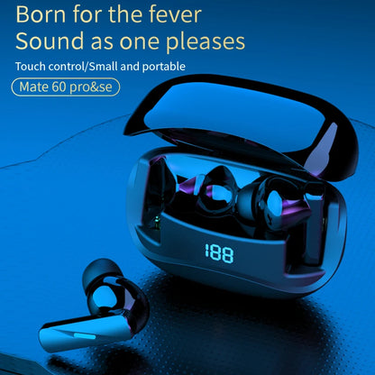 TWS High-Quality True Wireless Bluetooth Earphones Mate60, 12-Hour Playtime, Crystal Clear Sound with LED Battery Display