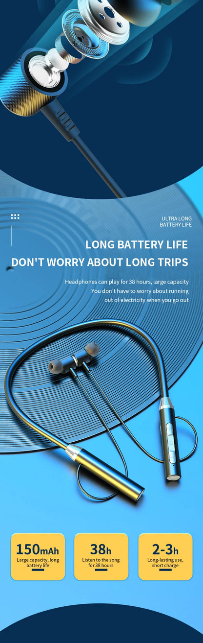 9D Bluetooth Earphones Wireless Headphones Magnetic Stereo Neckband Waterproof Sports Earbuds With Mic For iPhone Huawei OnePlus