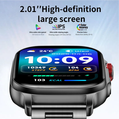 New1400mAh Large Battery Smart Watch 5ATM Waterproof LED Flashlight 100+ Sports Modes Heart Rate Fitness Tracker Men Smart Watch