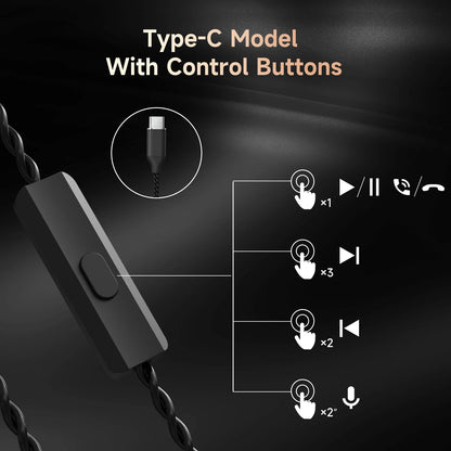 Oneodio Master1 Wired Earphones In Ear 1BA+1DD Hi-Res Monitor Headphones Detachable HiFi Earbuds 3.5mm/Type C With Microphone