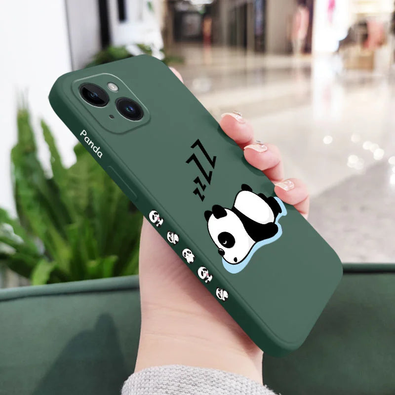 Sleepy Panda Phone Case For iPhone 16 16e 15 14 13 12 11 Pro Max Mini X XR XS SE2020 8 7 Plus 6 6S Plus Cover