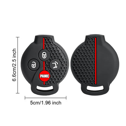 Ergonomic Silicone Key Case With Keychain, Honeycomb Protector For Smart Fortwo 450 Cabrio Roadster City Coupe Brabus 451