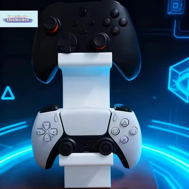 【3 In 1 Controller Stand With Headset Holder Gaming Organizer For 2 Gamepads & 1 Headphone Non-Charging Desktop Dock】