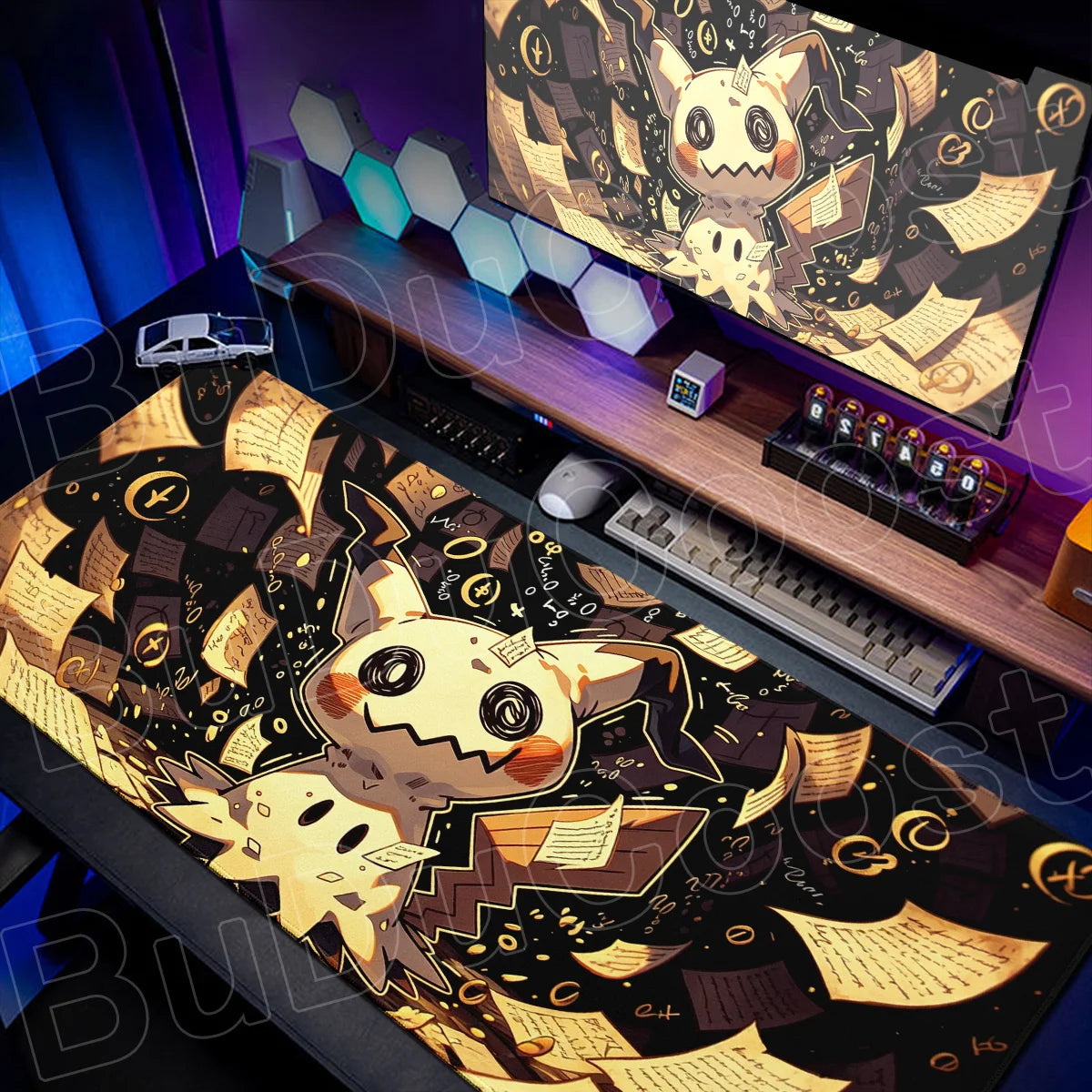 90x40cm Pokemon Mimikyu Mouse Mat Washable Notbook Gamer Keyboard Carpet XXL HD Print Non-slip Rubber Desk Computer Extended Pad
