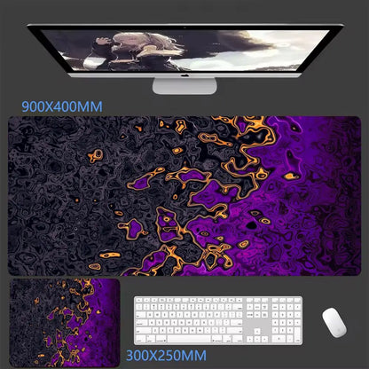 Black Waves Large Gaming Mouse Pad Computer Keyboard Desk Pad XXL with Rubber Non-Slip Stitched Edge for Friends Boyfriend