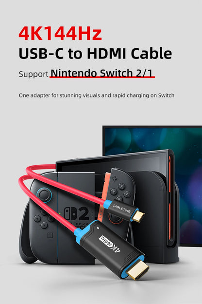 CABLETIME Switch 2 Dock Station Portable TV Dock 4K144Hz USB C to HDMI Cable  PD 100W Adapter Prefect Switch 2/1 OLED for PS4/5
