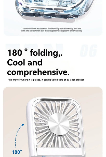 Summer Portable Ultra-thin Neck Small Fan F30 USB Charging Semiconductor Refrigeration Infinity Handheld Icing Fan