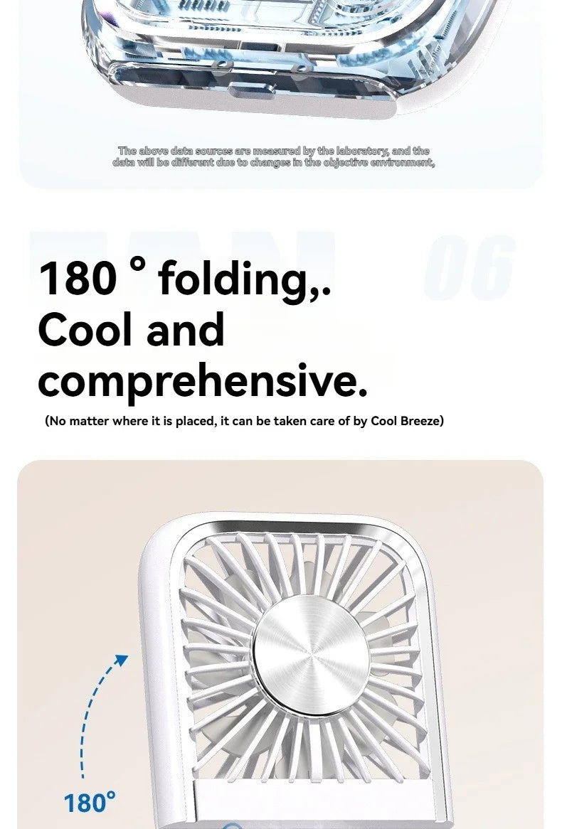 Summer Portable Ultra-thin Neck Small Fan F30 USB Charging Semiconductor Refrigeration Infinity Handheld Icing Fan