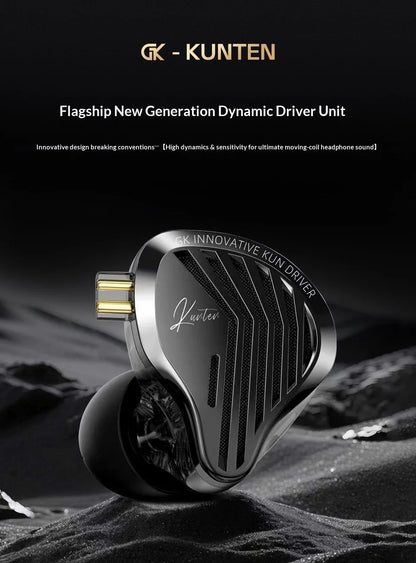 GK-KUNTEN Wired Earphones Flagship Single Motion In Ear Heavy Bass Fever HIFI High Quality Earphones
