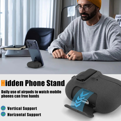 Magnetic Lock Case For Airpods Pro 3 with Kickstand Keychain & Lanyard Shockproof Drop-Proof Cover Men Women For Airpods Pro 3