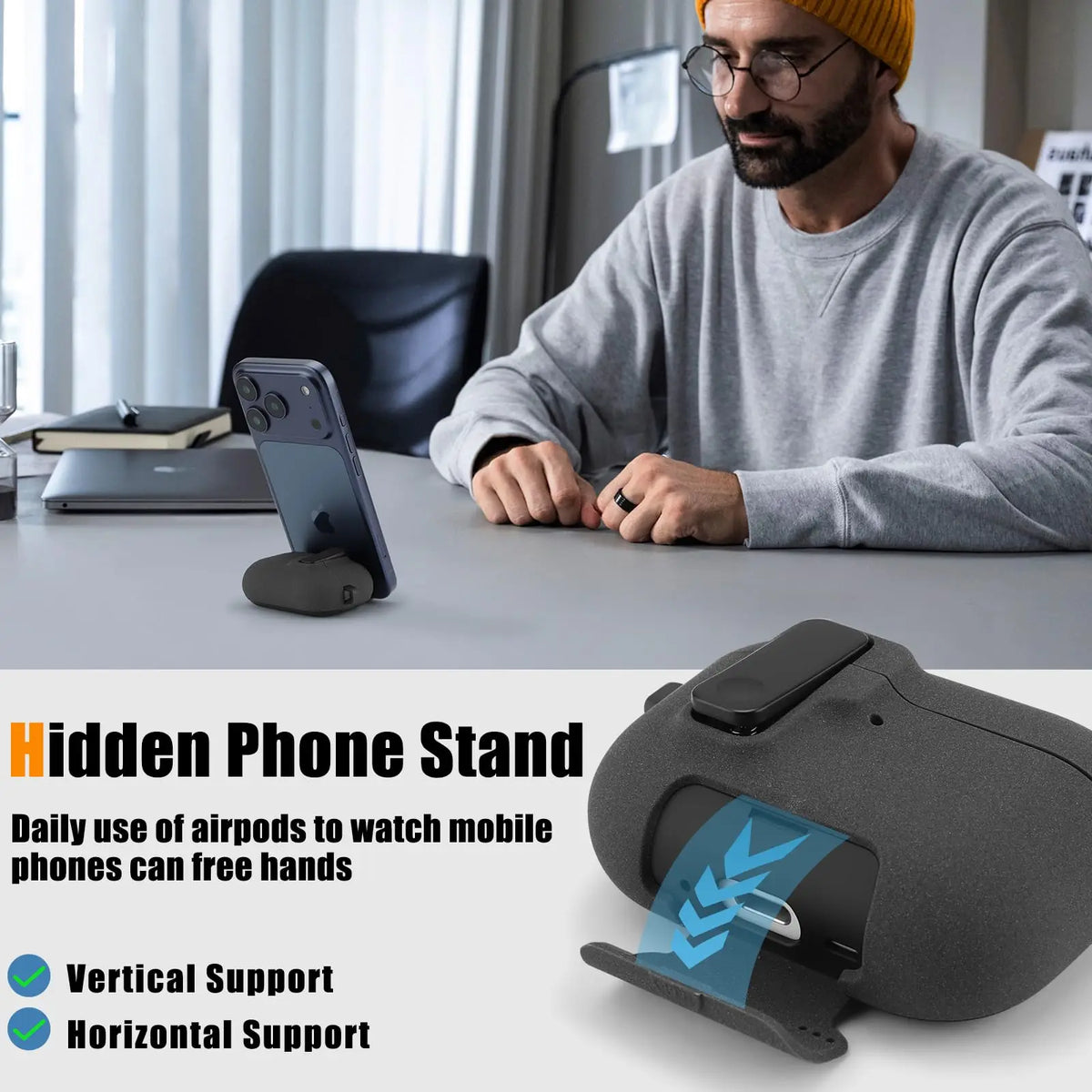 Magnetic Lock Case For Airpods Pro 3 with Kickstand Keychain & Lanyard Shockproof Drop-Proof Cover Men Women For Airpods Pro 3