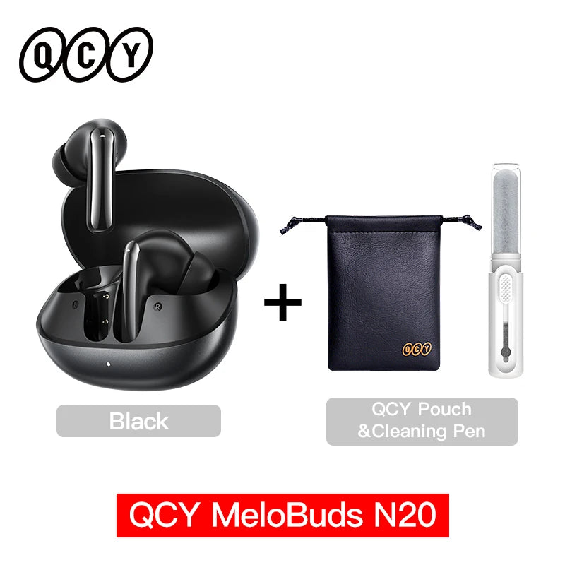 QCY MeloBuds N20 Adaptive Hybrid Noise Cancelling Earbud Wireless Bluetooth 6.0 Headphone 6 Mics Clear Call HT20 Earphone 40Hrs