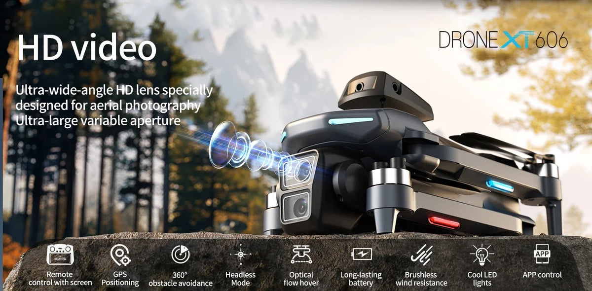 XT606 MAX 3 battery Drone 4k 8K HD Professional Camera FPV Wish Screen Drone 360° Obstacle Avoidance Quadcopter Toys Dron gifts