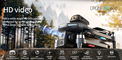 XT606 MAX 3 battery Drone 4k 8K HD Professional Camera FPV Wish Screen Drone 360° Obstacle Avoidance Quadcopter Toys Dron gifts