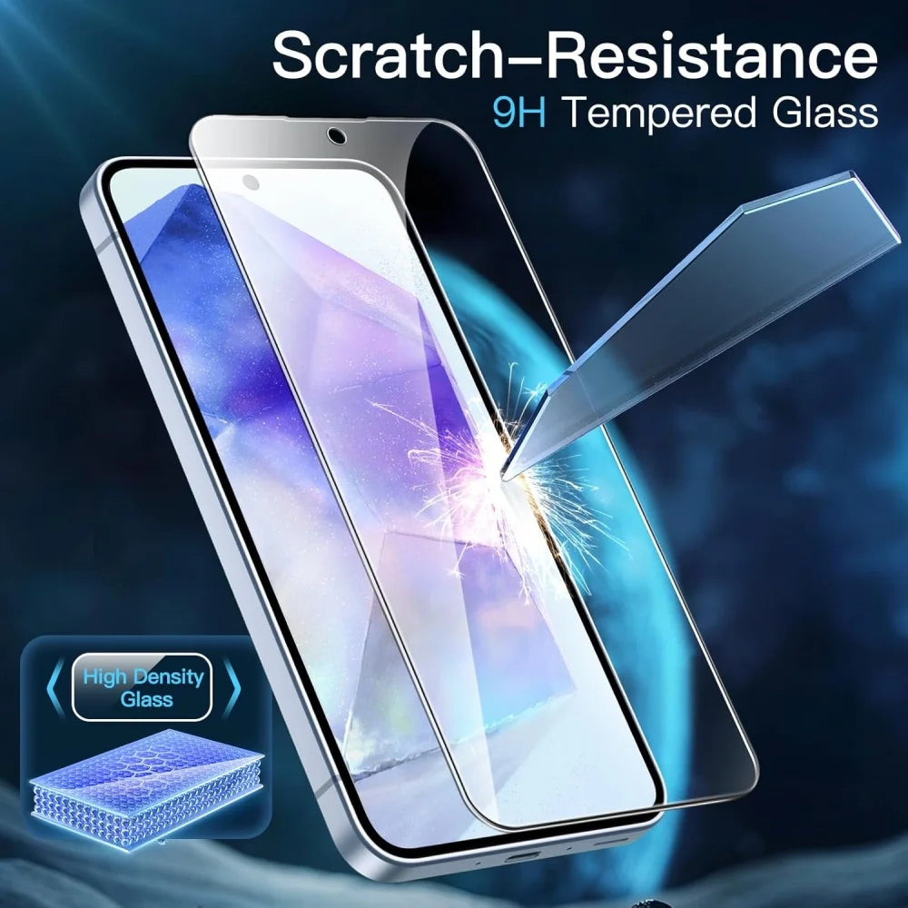 3PCS HD Tempered Glass For Samsung A18 A17 A27 A37 A57 A16 A26 A36 A56 A55 A53 A54 A35 A25 A15 Screen Protector Samsung Galaxy S26 S25 S24 Ultra Cristal Templado S24 FE S23 S22 S21 Plus