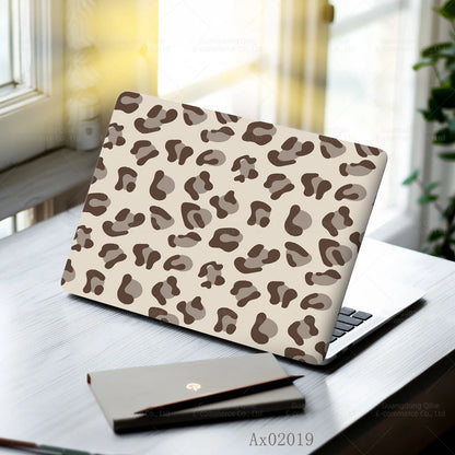 2 pcs Aesthetic Light Leopard Laptop Stickers Set Self-Adhesive Removable Laptop Covers for MacBook Notebook Protective Skins