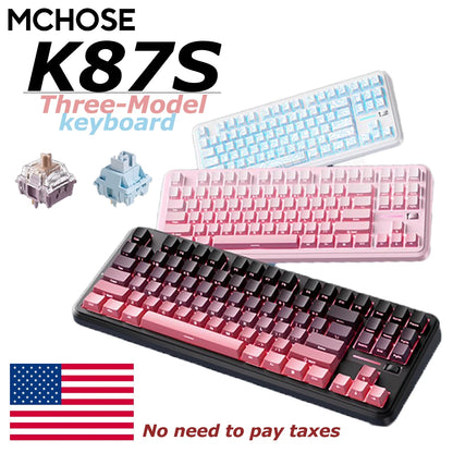 MCHOSE K87S Keyboard Three Model Mechanical Magnetic Knob Control Gaming  Hot Swappable Custom Keyboard For Laptop PC
