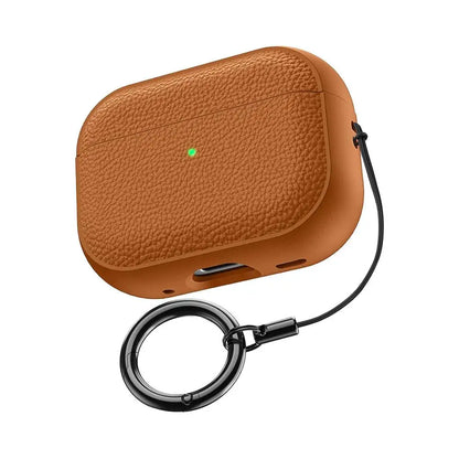For AirPods Pro 3 2025 Case Soft TPU Litchi Leather Protective Cover For AirPods Pro 3 Cases With Lanyard